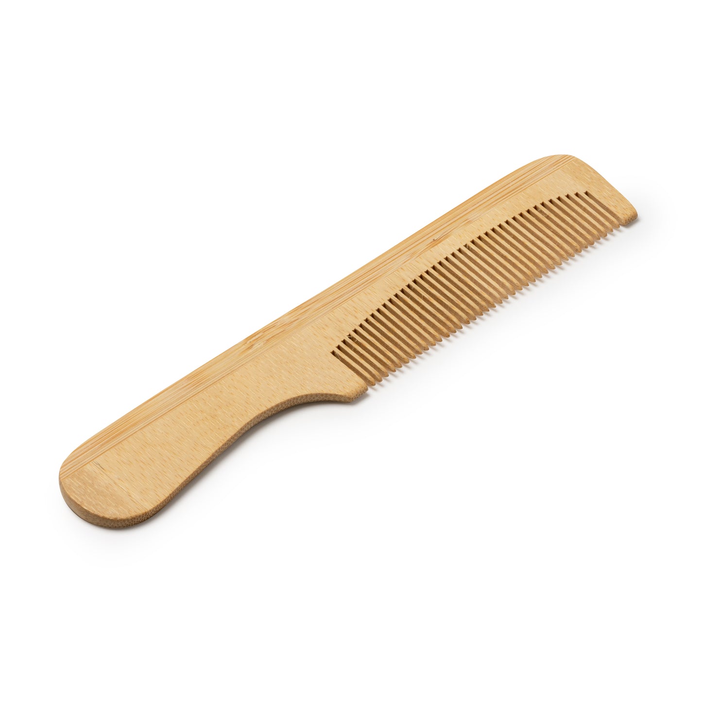 Pettine in bambù con manico.
