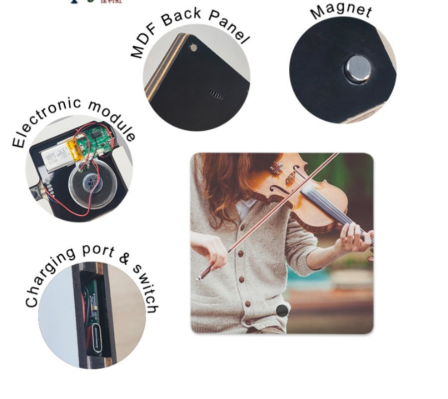 Magnete da frigorifero SUBLIMATICO con lettore musicale PERSONALIZZABILE