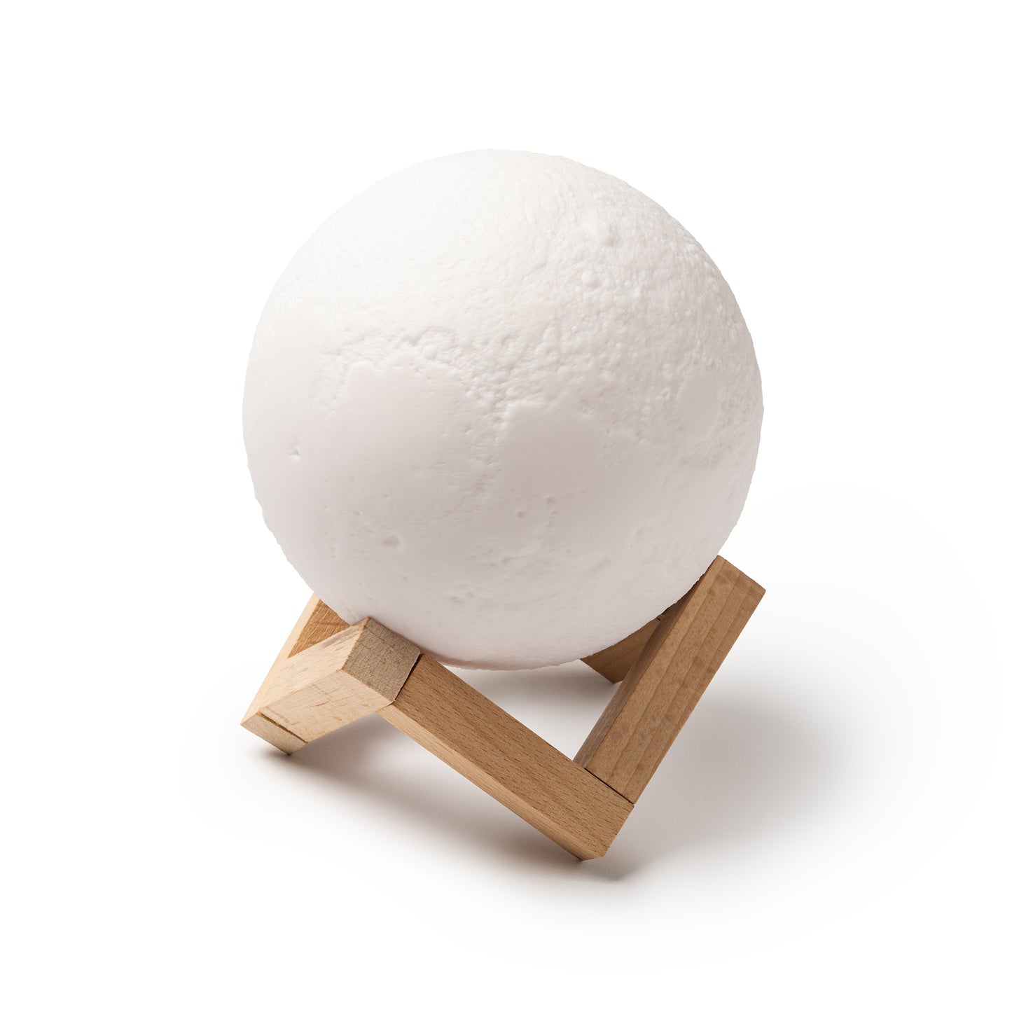 lampada. lunare con base in legno