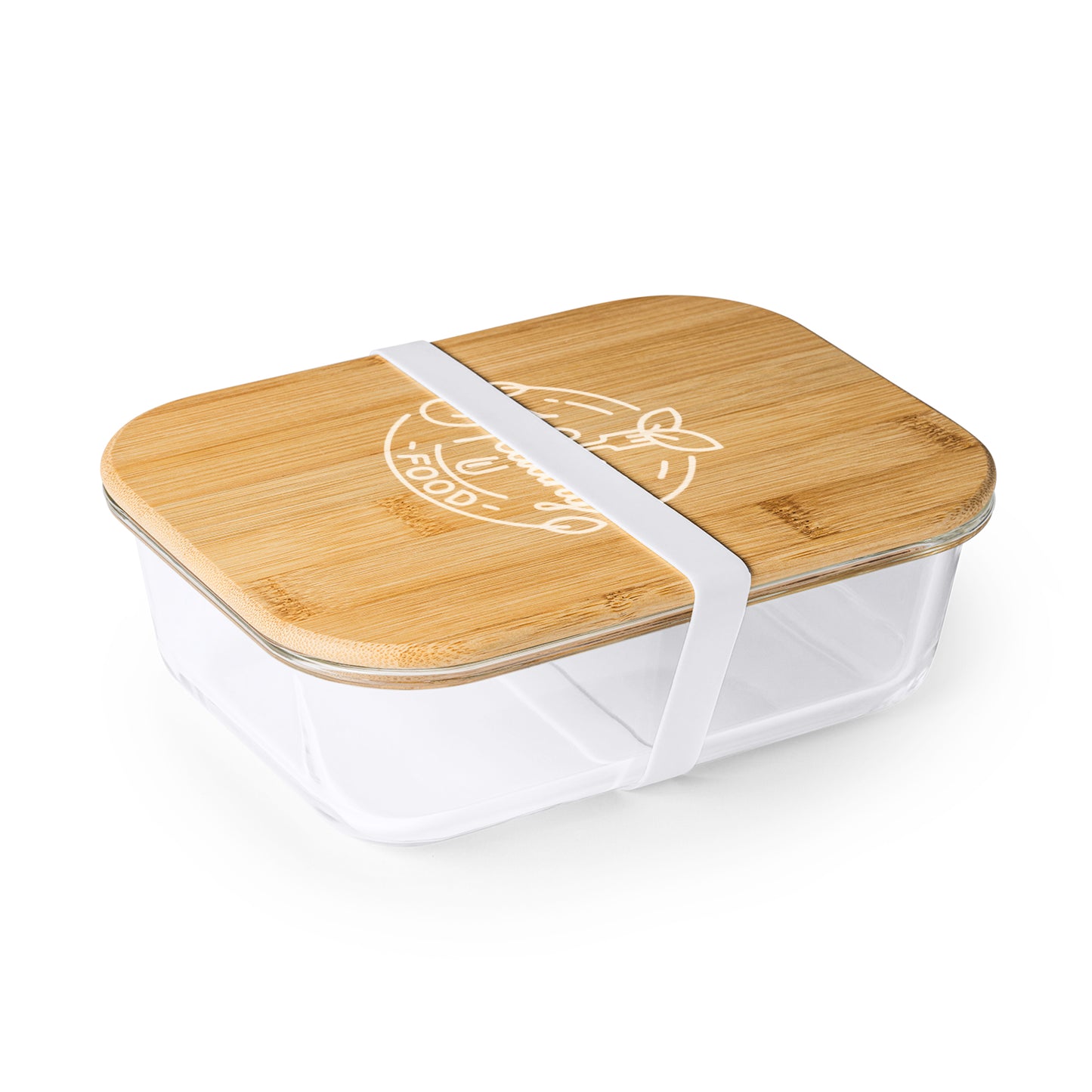 Contenitore per il pranzo in vetro borosilicato, con coperchio in bambù
