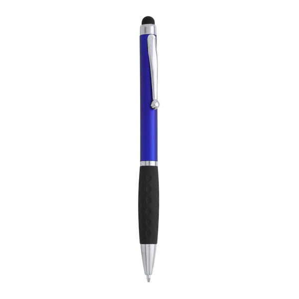 Penna a sfera in ABS con pennino touchscreen. Finitura metallica. Inchiostro blu.