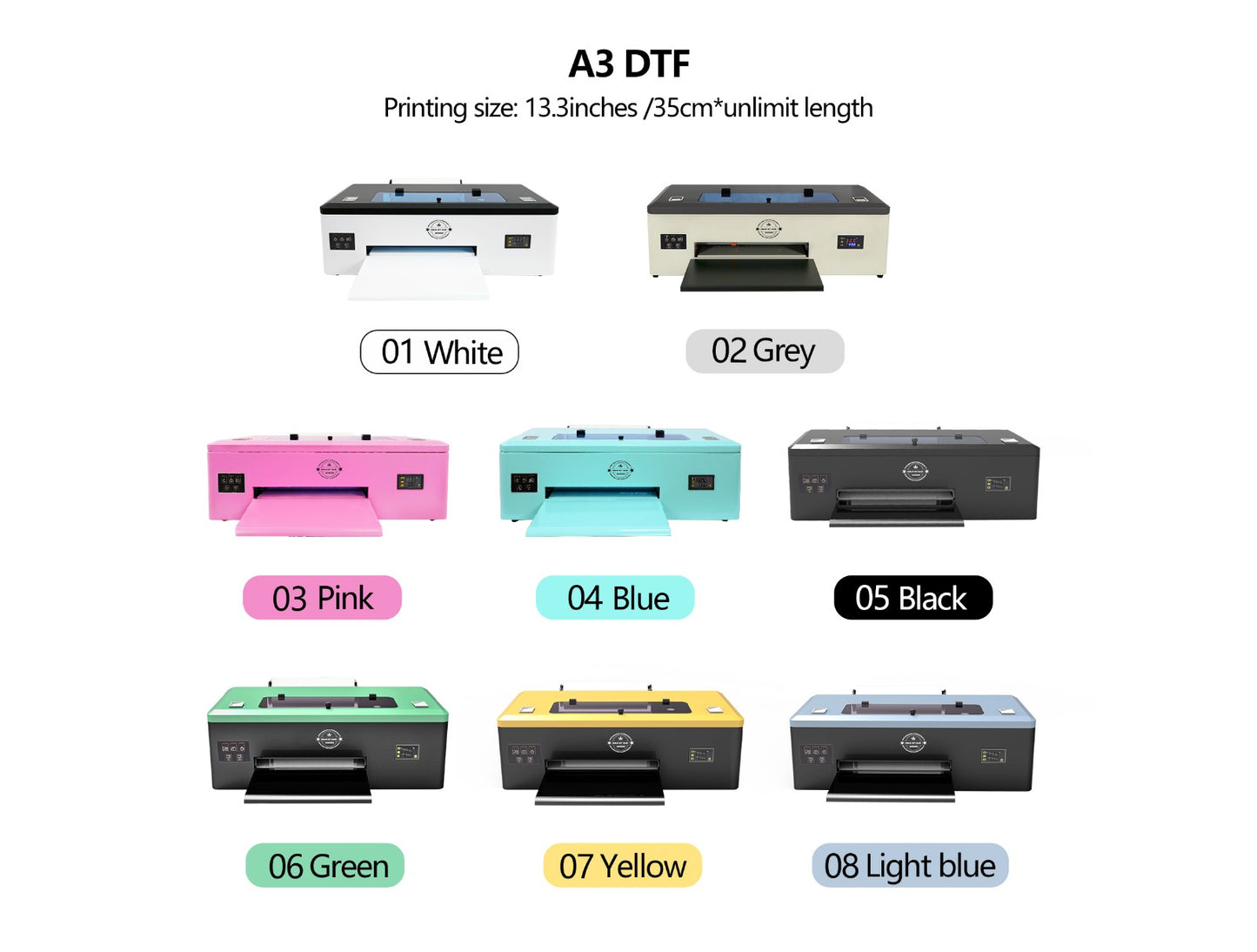 STAMPANTE DTF A3 ROTOLO MARCHIO SUBLIM ART COLOR INGROSSO DISPONIBILE IN VARIE COLORAZIONI