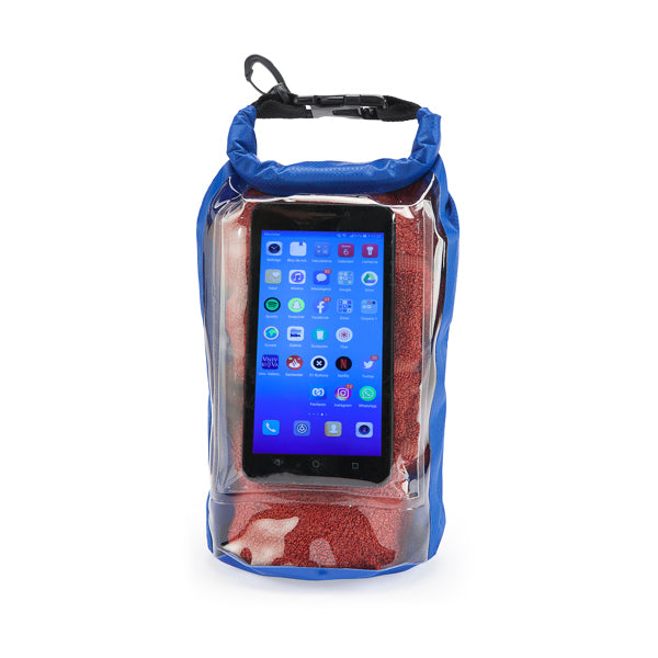 Borsa impermeabile 3 LITRI in resistente ripstop. Tasca per il cellulare