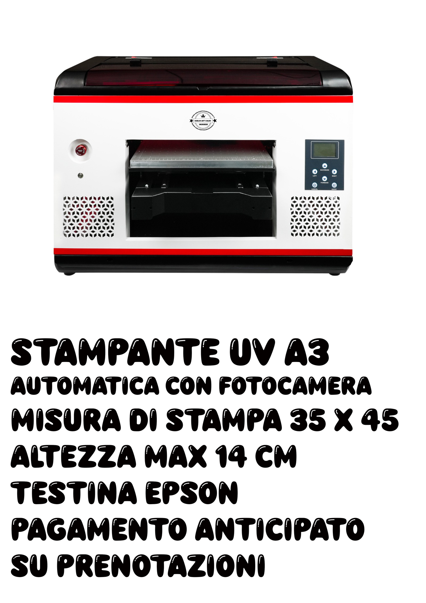 STAMPANTE UV A3 AUTOMATICA CON FOTOCAMERA