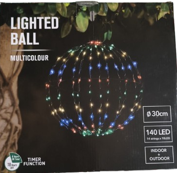 PALLA LUMINOSA 30 CM MULTICOLOR