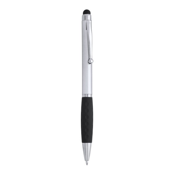 Penna a sfera in ABS con pennino touchscreen. Finitura metallica. Inchiostro blu.