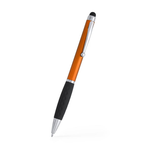 Penna a sfera in ABS con pennino touchscreen. Finitura metallica. Inchiostro blu.