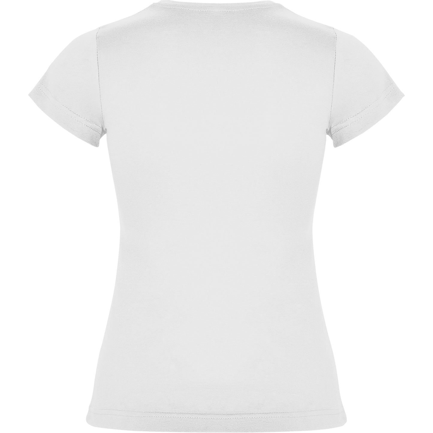 T-shirt girocollo taglio aderente. Doppio collo in costina 1x1