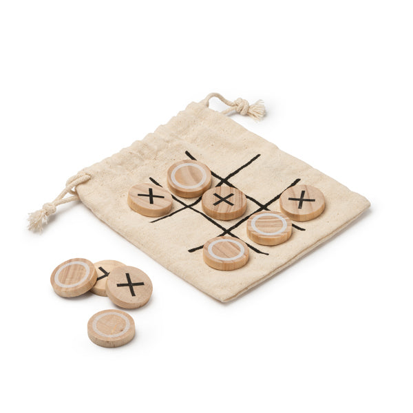 Gioco di tris sacchetto di cotone naturale.