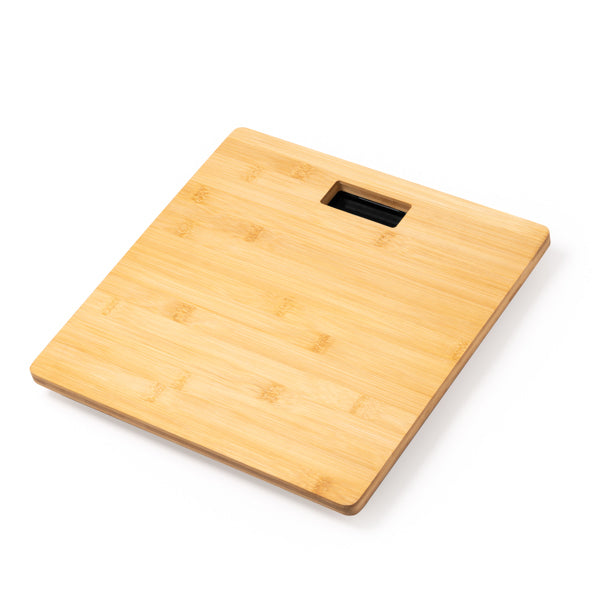 Bilance pesa persone in bambù con base antiscivolo.