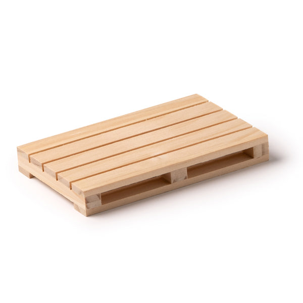 Sottobicchiere in legno a forma di pallet.