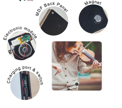 Magnete da frigorifero SUBLIMATICO con lettore musicale PERSONALIZZABILE