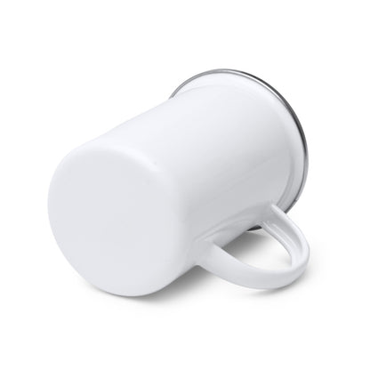 Tazza alta in metallo smaltato con rivestimento speciale per la sublimazione.