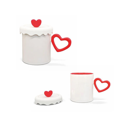Tazza manico cuore tappo silicone