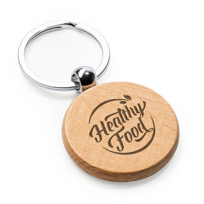 Portachiavi in legno naturale in due formati con anello in metallo