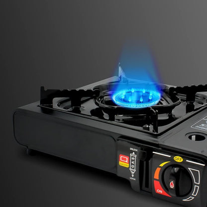Fornello a gas portatile valigetta per trasporto, a doppia funzione, cartucce di gas portatili interne Butano,per campeggio ed escursionismo