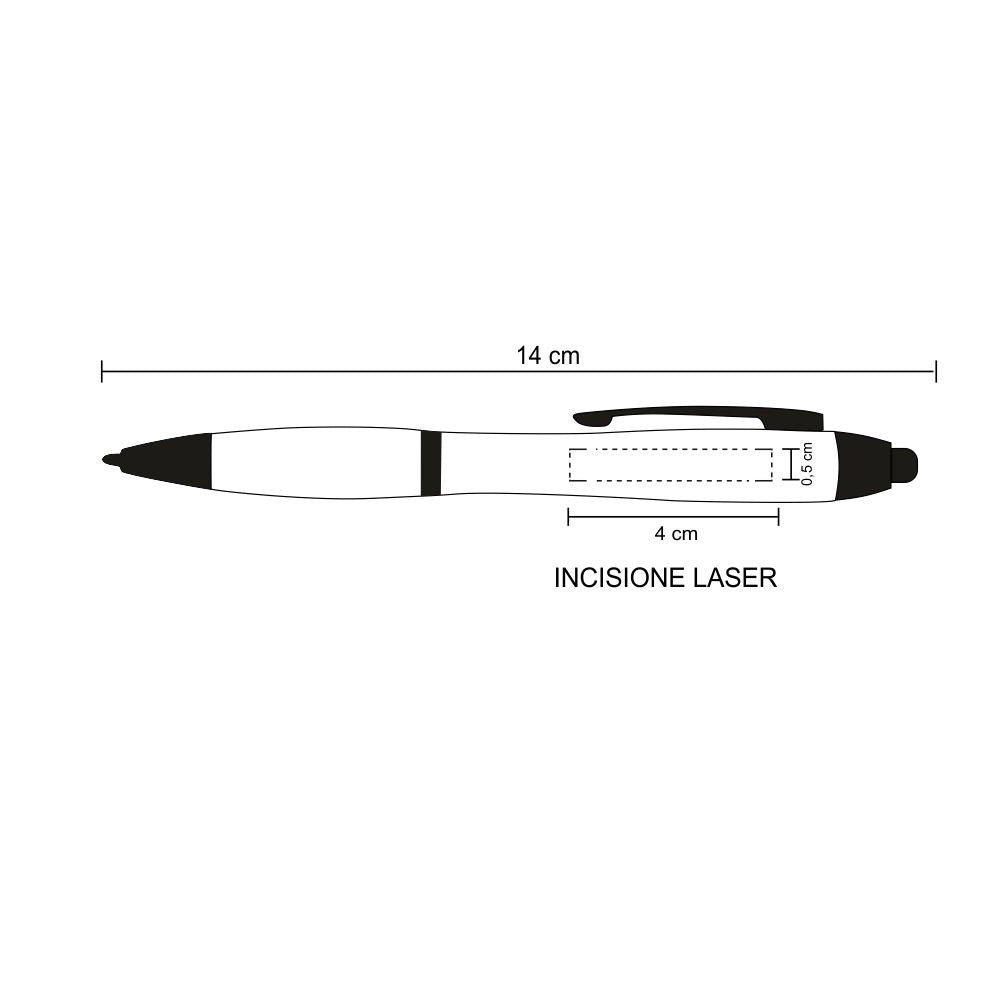 PENNA SFERA PLASTICA TOUCH CON LED