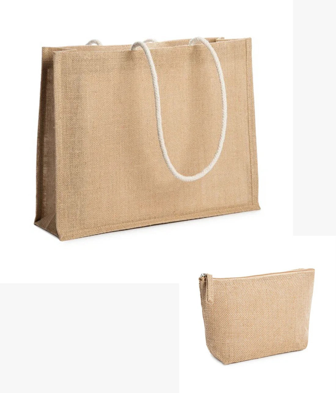 borsa piu pochetta in juta 10 pezzi