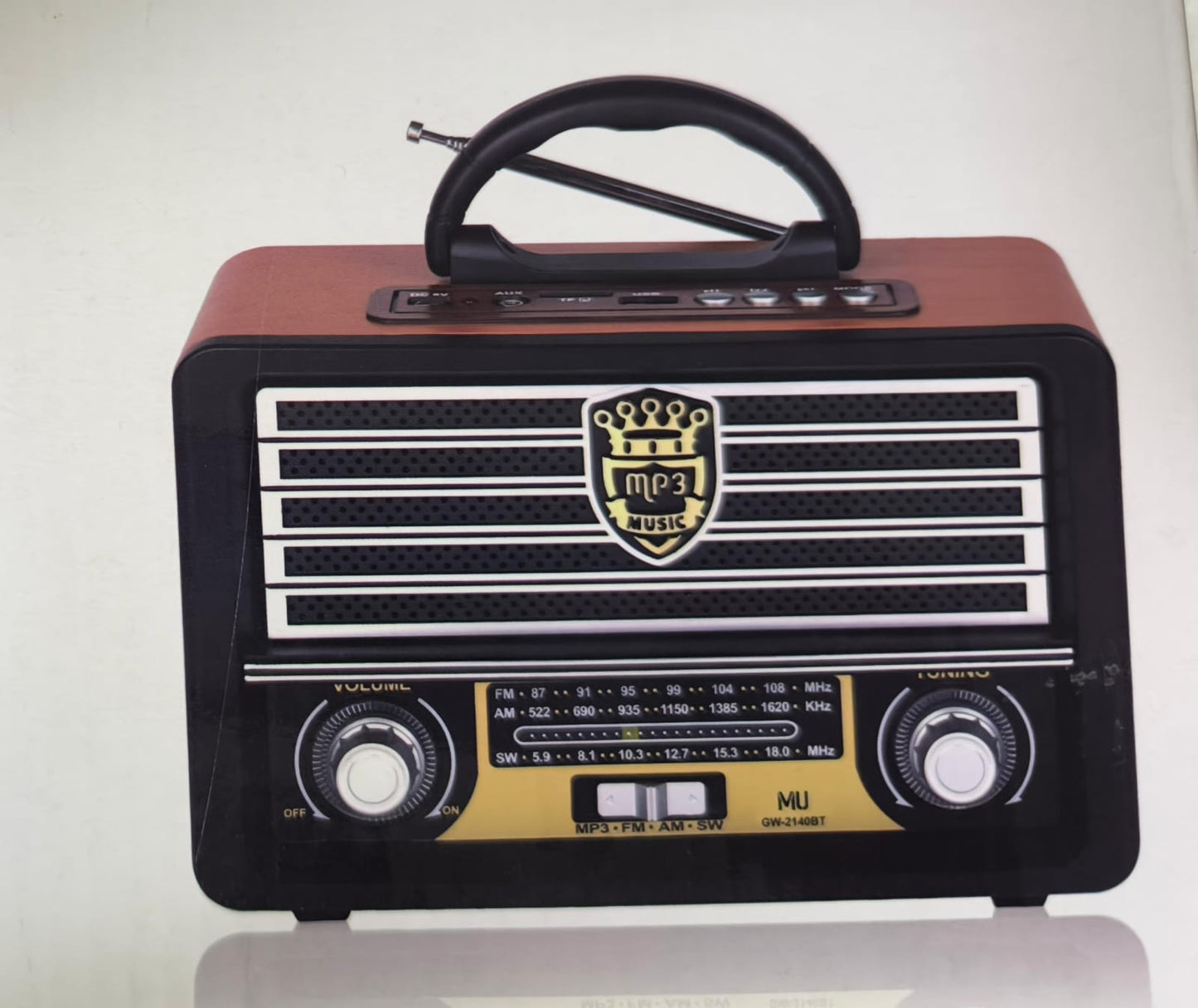 Radio FM Vintage Bluetooth Ricaricabile con Telecomando