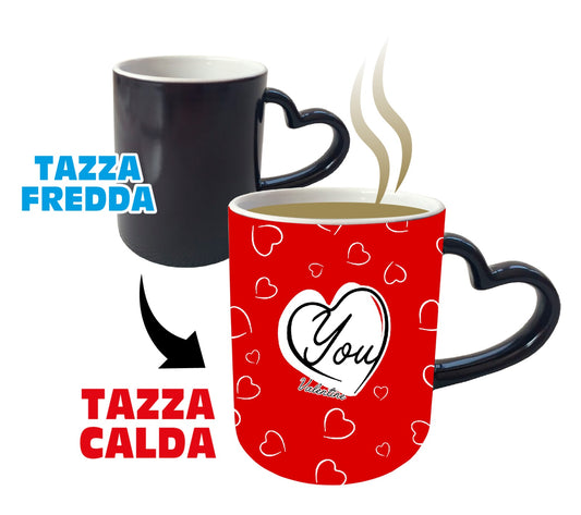 Tazza Magica sublimatica con manico a cuore