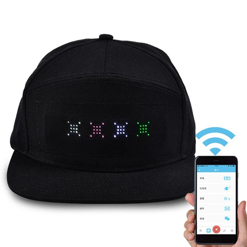 Cappello con Display a scorrimento Bluetooth LED Unisex