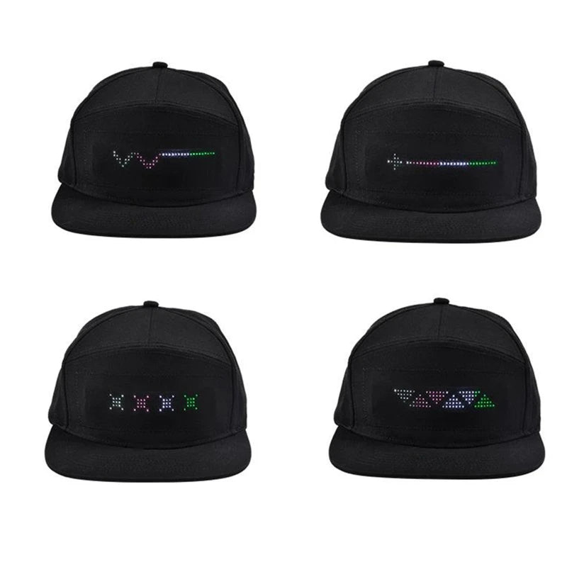 Cappello con Display a scorrimento Bluetooth LED Unisex