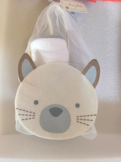 Asciugamano per neonato con cappuccio. sublimatico ,CON BORSETTA IN FELTRO