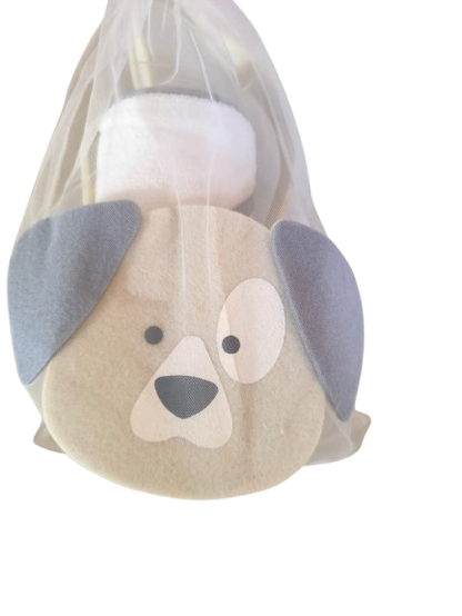 Asciugamano per neonato con cappuccio. sublimatico ,CON BORSETTA IN FELTRO