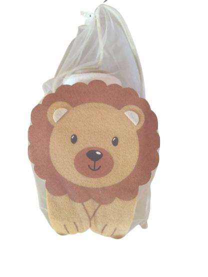 Asciugamano per neonato con cappuccio. sublimatico ,CON BORSETTA IN FELTRO