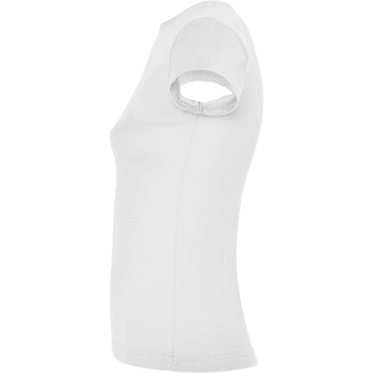 T-shirt girocollo taglio aderente. Doppio collo in costina 1x1