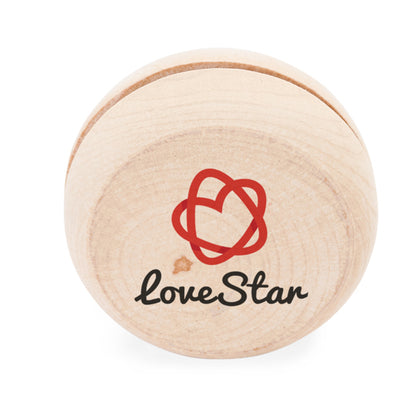 Yo yo in legno naturale con cordino da 75 cm ,