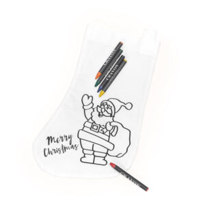 Calzino con divertente disegno natalizio da colorare