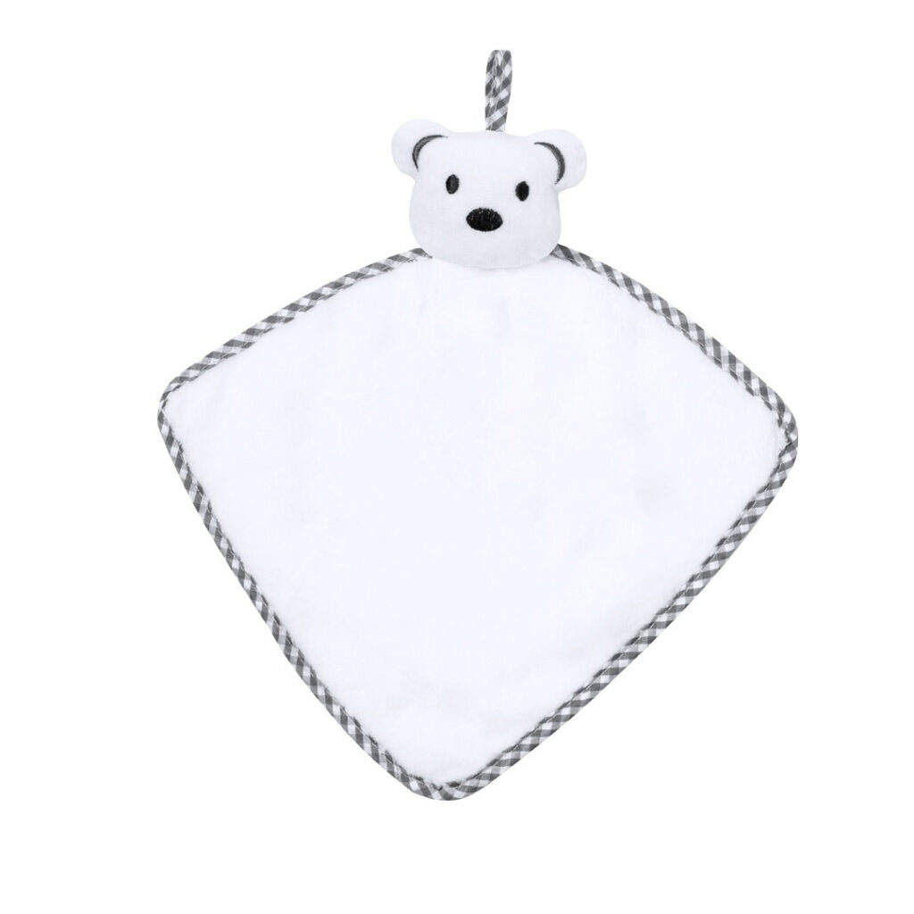 Tenero pupazzo con simpatico disegno ad orsetto bianco sublimatico