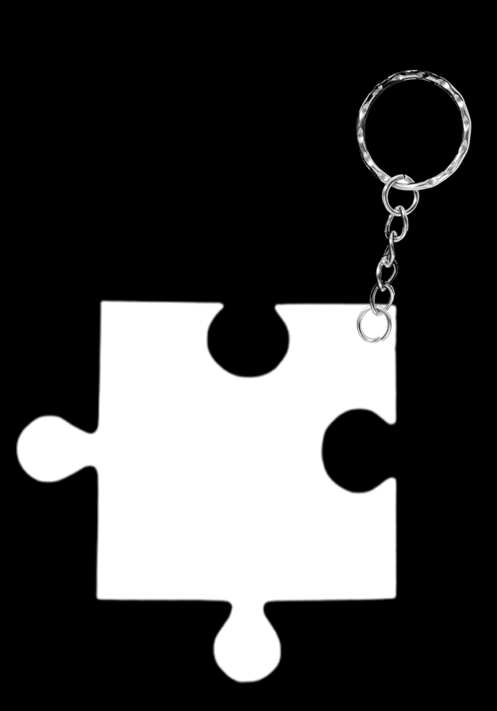Portachiavi a forma di puzzle plexiglass sublimatici