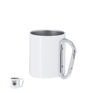 Tazza acciaio doppia parete  220 ml sublimatica con moschettorne