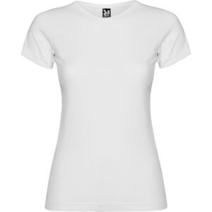 T-shirt girocollo taglio aderente. Doppio collo in costina 1x1